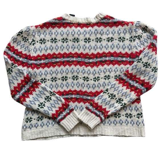 VTG! 90s American Eagle Women’s Holiday Print Angora Blend Sweater L Knit Casual - Picture 3 of 8